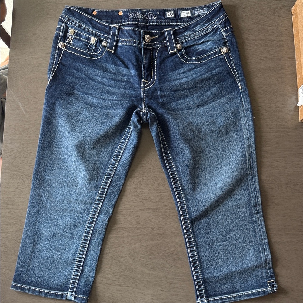 Miss Me Dark Blue Ankle Jeans